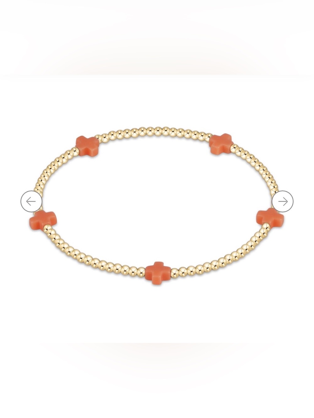enewton signature cross small 2mm gold bracelet - coral
